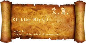 Kittler Mirtill névjegykártya